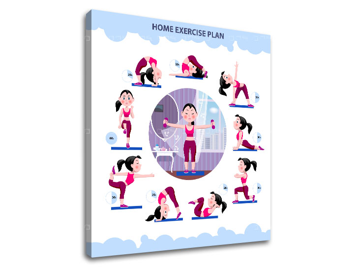 Tablou canvas motivațional Home exercise plan