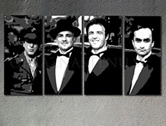 Tablou pictat manual POP Art Corleone Family 4-piese 