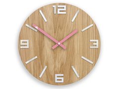Ceas de perete din lemn ARABIC alb-roz