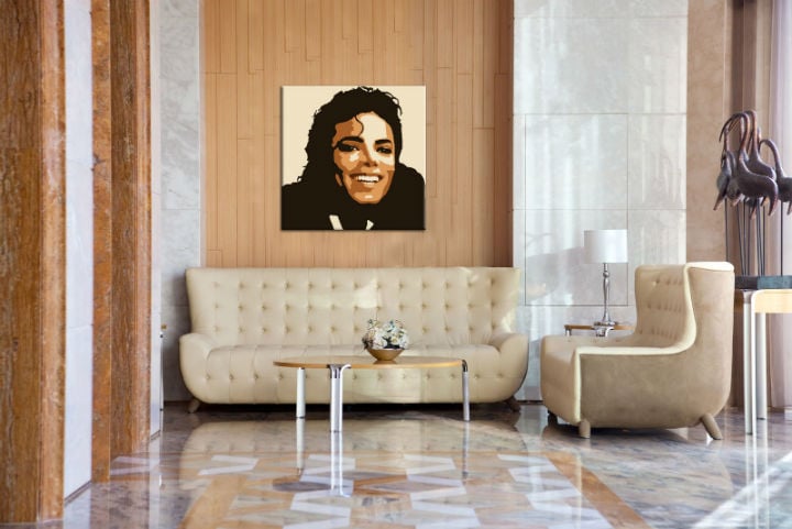 Tablou pictat manual POP ART Michael Jackson 1-piese 
