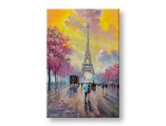Tablouri pictate manual PLIMBARE ÎN PARIS 1-piesa 60x90 cm CFAZH6205E1