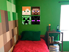 Minecraft tablouri - Cele mai bune personaje pe pânză - Alex, Steve, Enderman, Creeper