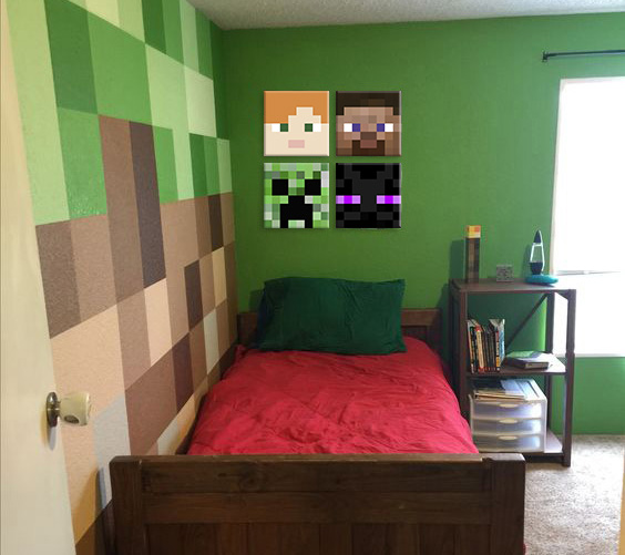 Minecraft tablouri - Cele mai bune personaje pe pânză - Alex, Steve, Enderman, Creeper