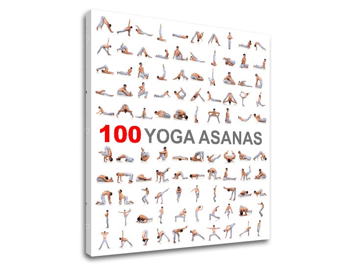 Tablou canvas motivațional 100 Yoga asanas