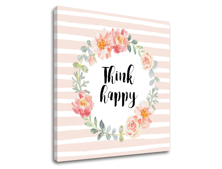 Tablouri canvas cu text Think happy