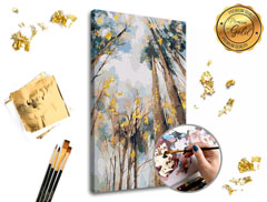 Pictura după numere PREMIUM GOLD - Printre copaci