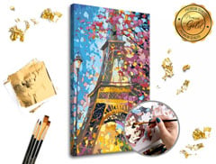 Pictura după numere PREMIUM GOLD - Eiffel Tower