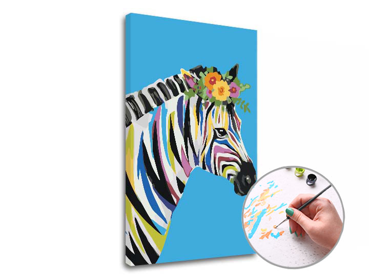 Pictura după numere ZEBRA COLORATĂ - Level Starter