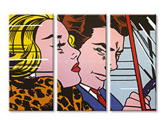 Tablou pictat manual POP Art LICHTENSTEIN 3-piese 