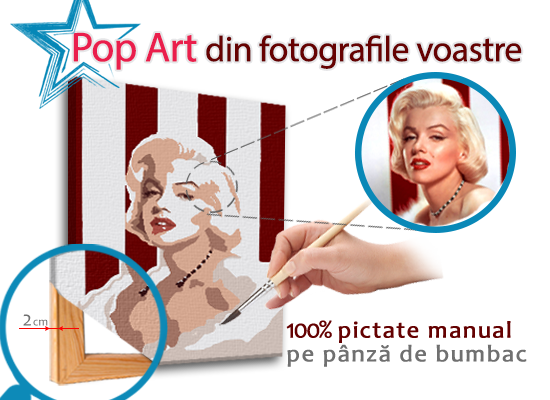 Tablou pictat manual POP Art – dreptunghi popartfoto