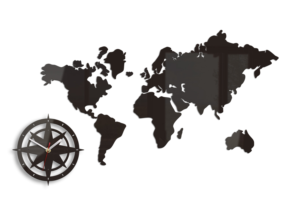 Ceas de perete WORLD MAP WENGE HMCNH051-wenge