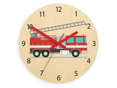 Ceas de perete pentru copii Camion de pompieri
