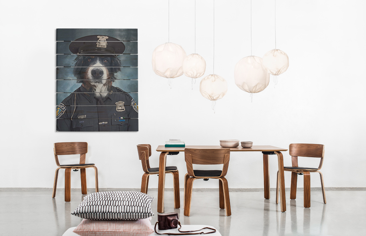 Fotografie pe lemn Pet Portrait Rex - 50x50 cm | designuri diferite