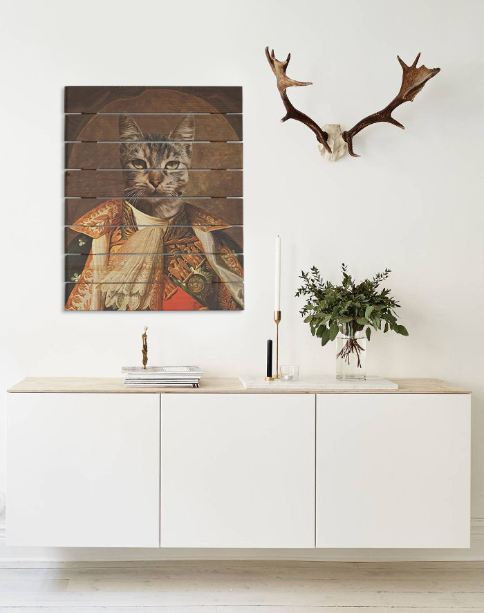 Fotografie pe lemn portret de animal Kim - 60x80 cm