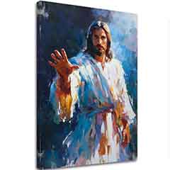 Iisus al luminii | pictat cu acrilic și foiță de aur