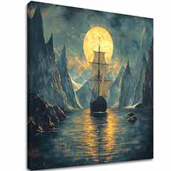 Imaginea de pe panza Ship la Split - Epic Scene | 100x100 cm