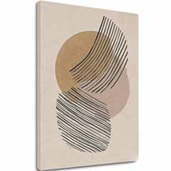 Imaginea pe panza Abstract Circles - Beige-Gold Design