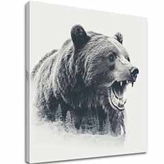 Imaginea pe panza Bear in Fog - Forest Motif
