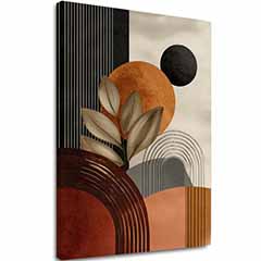 Imaginea pe panza Bej-maro Shapes - Geometric Motif