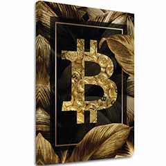 Imaginea pe panza Golden BITCOIN - Criptomotiva modernă