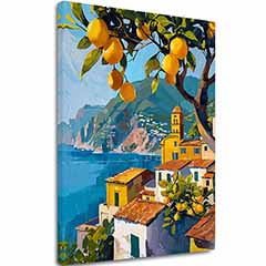 Imaginea pe panza Livada de lămâi - stil italian