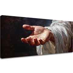 Mâna lui Dumnezeu | pictat cu acrilic și foiță de aur