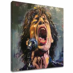 Mick Jagger - Legenda pe scenă | 100% original pictat în acrilic 60x60 cm