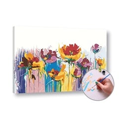 Paint by Numbers COLOURFUL FLOWERS - Dificultate medie