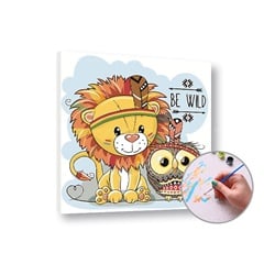 Paint by Numbers Lion - Dificultate scăzută