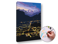 Paint by Numbers - Orașul de noapte | Nivel scăzut de dificultate