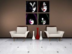 Pictat manual POP Art pictura Kiss 100x100 cm