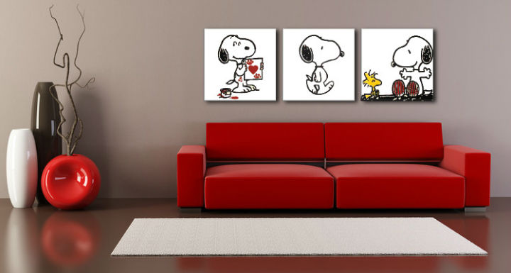 Pictat manual POP ART pictură SNOOPY 210x70 cm