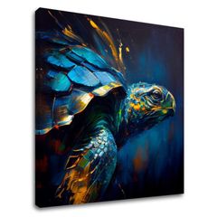 Pictură decorativă pe pânză - PREMIUM ART - Green Turtle Odyssey