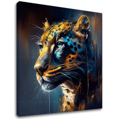 Pictură decorativă pe pânză - PREMIUM ART - Jaguar's Grace in the Wild