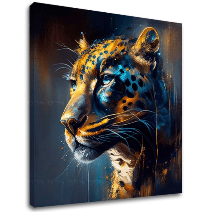Pictură decorativă pe pânză - PREMIUM ART - Jaguar's Grace in the Wild