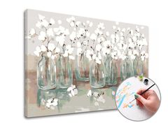 Pictură după numere FLORI ÎN GLASS | dificultate medie