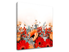 Pictură murală RED FLOWERS 30x30 cm