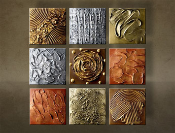 Pictură pictată manual ABSTRAKT 9 bucăți NU0039E9 | dimensiuni diferite