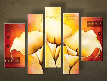 Pictură pictată manual FLOWERS 5 părți NU0033E5 | dimensiuni diferite