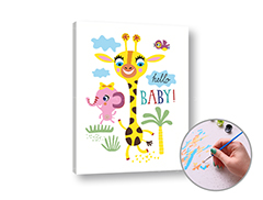Pictura prin numere HELLO BABY | dificultate scăzută