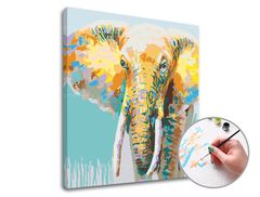 Pictura prin numere SLON AFRICAN | dificultate scăzută