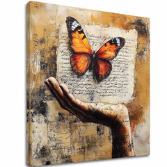 Pictură Vintage de fluture - Love Story 60x60 cm