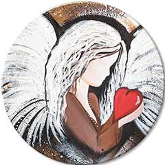 Picturi rotunde cu acrilic Gardianul inimii | dimensiuni diferite