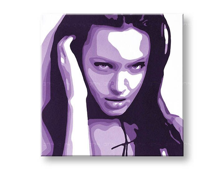 Tablou pictat manual POP Art ÎNGERIna Jolie 1-piese 