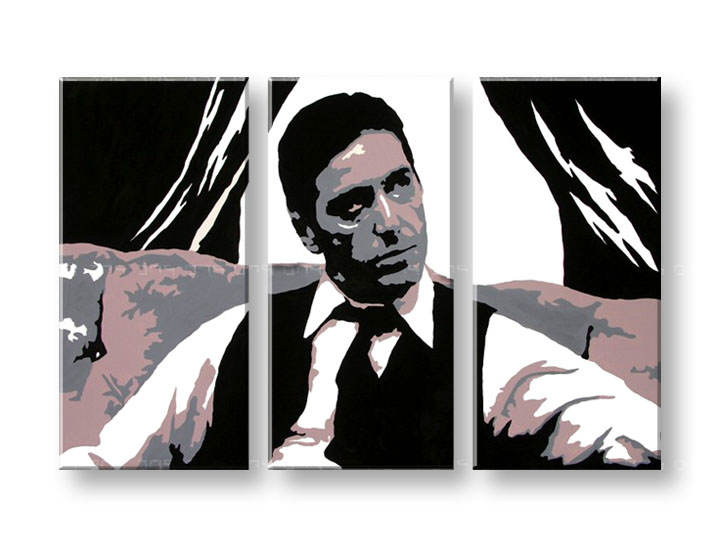 Tablou pictat manual POP Art AL PACINO 3-piese 