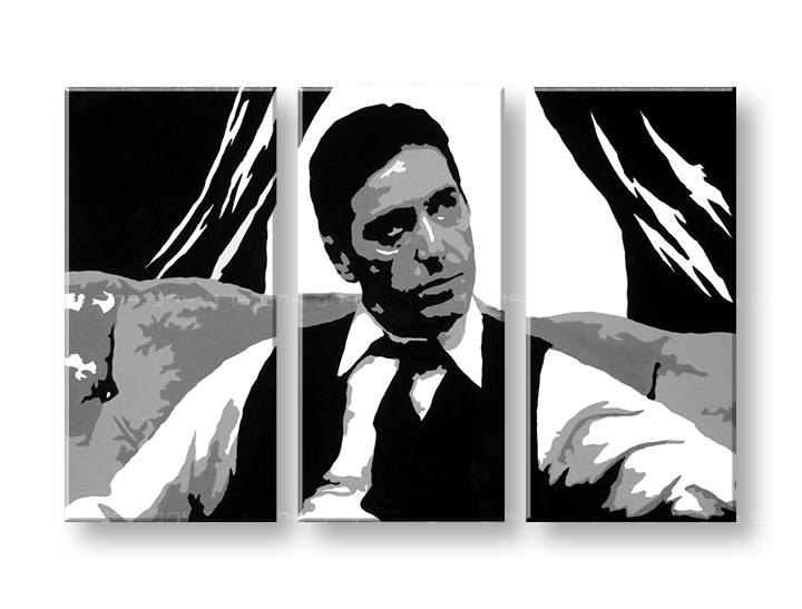 Tablou pictat manual POP ART AL PACINO 3-piese 