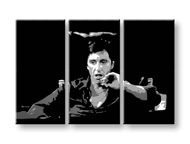 Tablou pictat manual POP Art AL PACINO 3-piese 