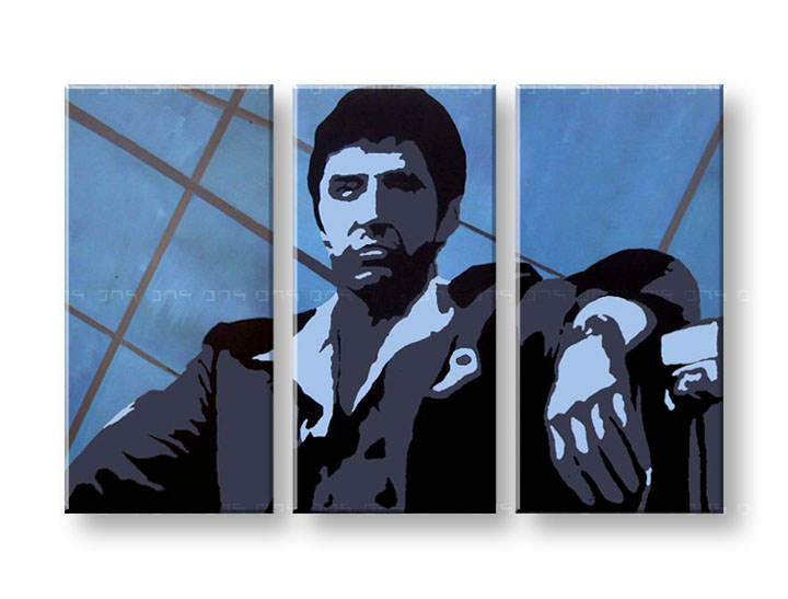 Tablou pictat manual POP Art AL PACINO 3-piese 