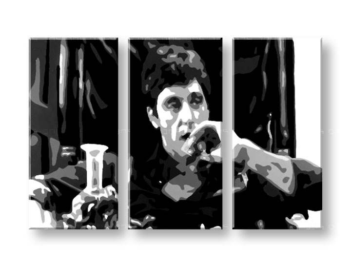 Tablou pictat manual POP Art AL PACINO 3-piese 