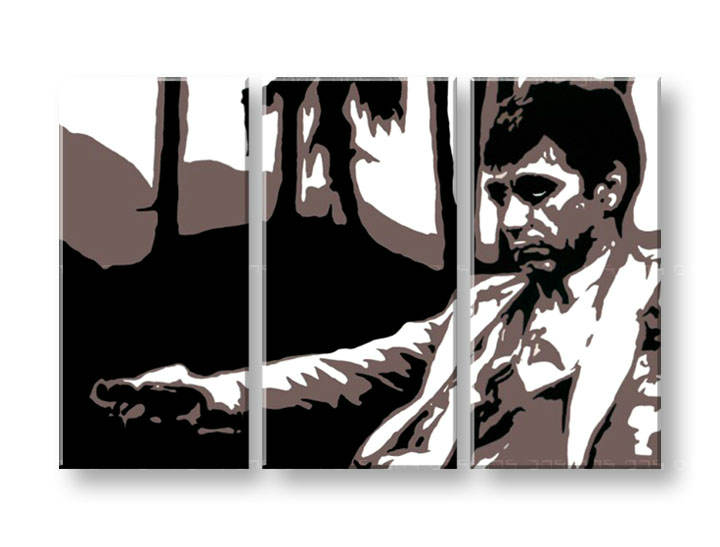 Tablou pictat manual POP Art AL PACINO 3-piese 